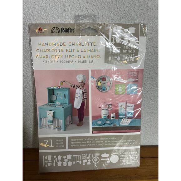 FolkArt Handmade Charlotte Paper Stencils 71 Designs Kitchen Playroom Cooking - Picture 1 of 3